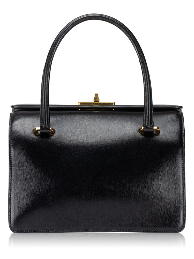 B2709C Box Calf Accordion Frame Bag Nero Begonia