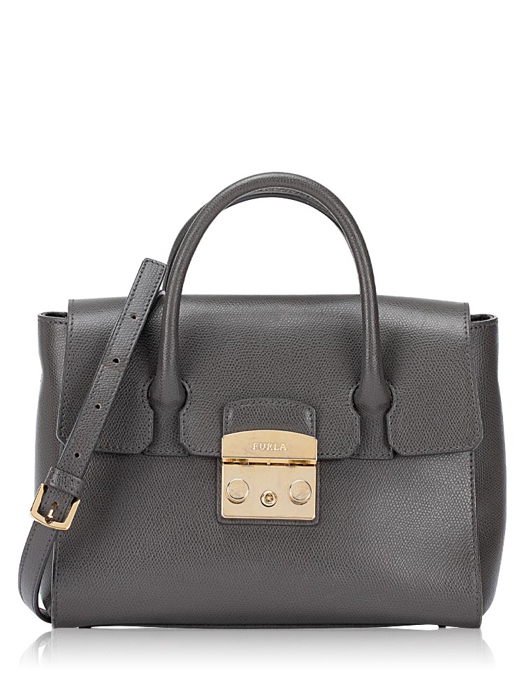 Metropolis Large Top Handle Satchel Grey