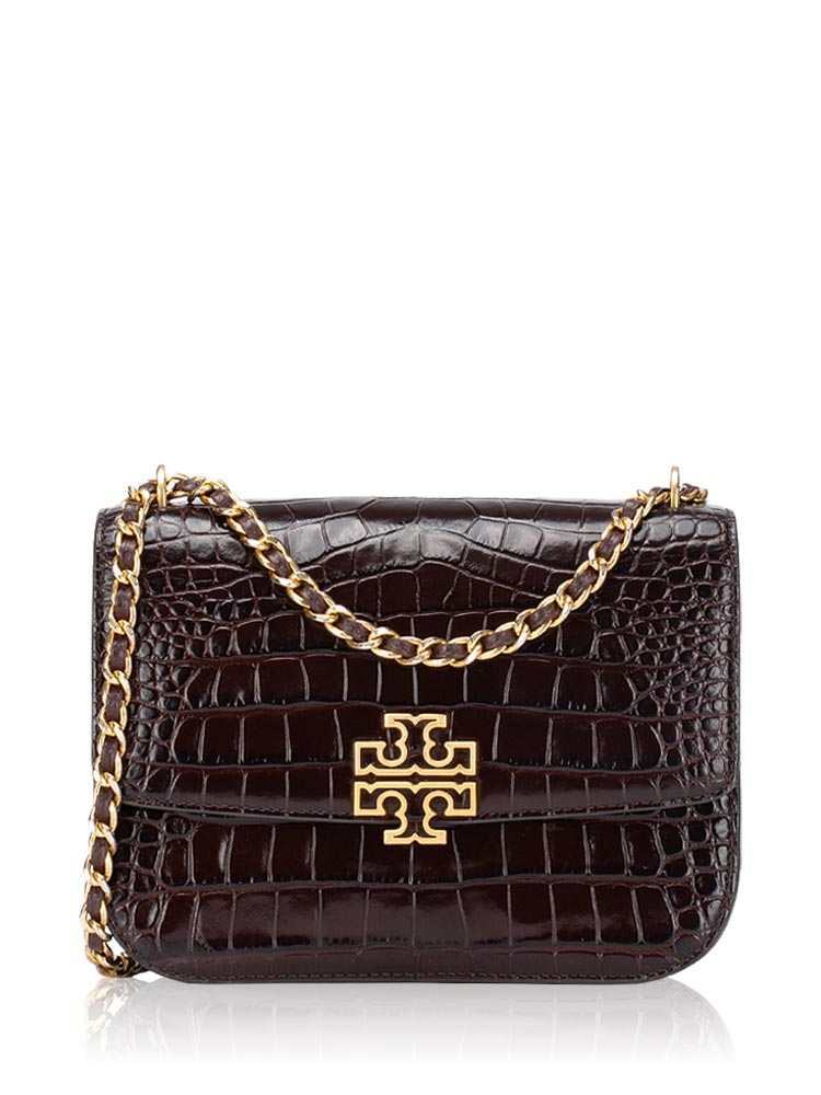 Britten Embossed Small Shoulder Bag Pumpernickel