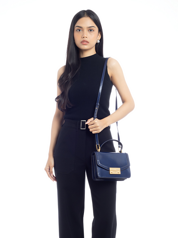 Juliette Mini Top Handle Satchel Royal Navy