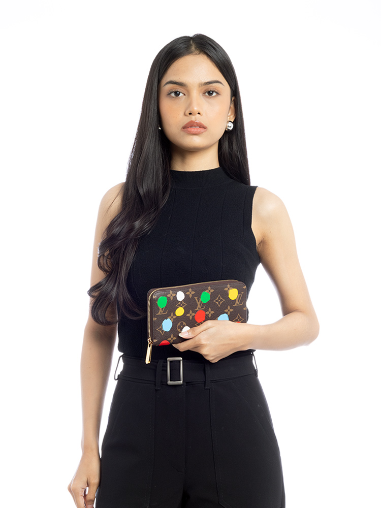 x Yayoi Kusama Monogram Painted Dots Zippy Wallet
