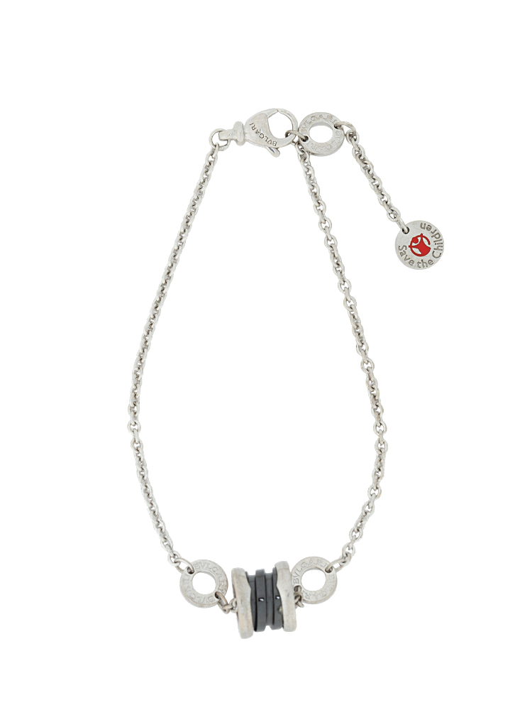 Sterling Ceramic Save the Children Bracelet Silver Black 