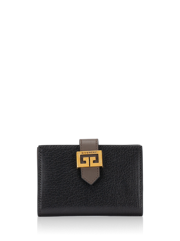 Goatskin GV3 Flap Card Case Black Grey