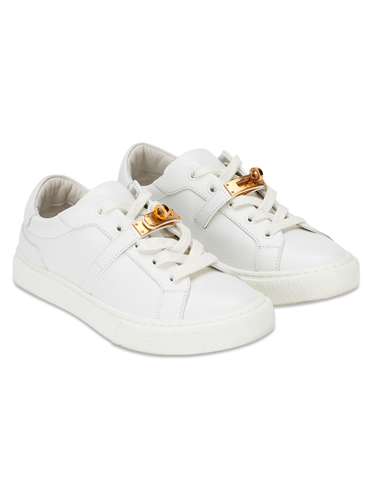 Calfskin Day Sneakers Blanc Rosegold Sz 36