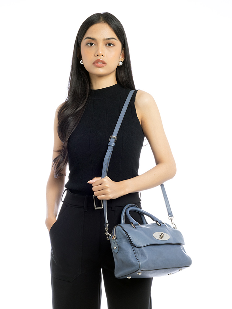 Goatskin Del Rey Small Satchel Blue