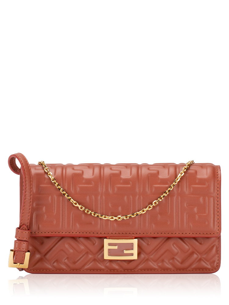 Nappa Matisse FF Embossed Wallet On Chain Sienna