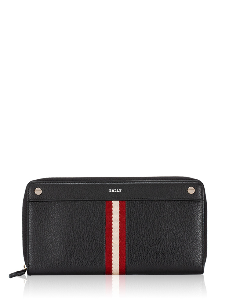 Leather Organizer Zip Wallet Black