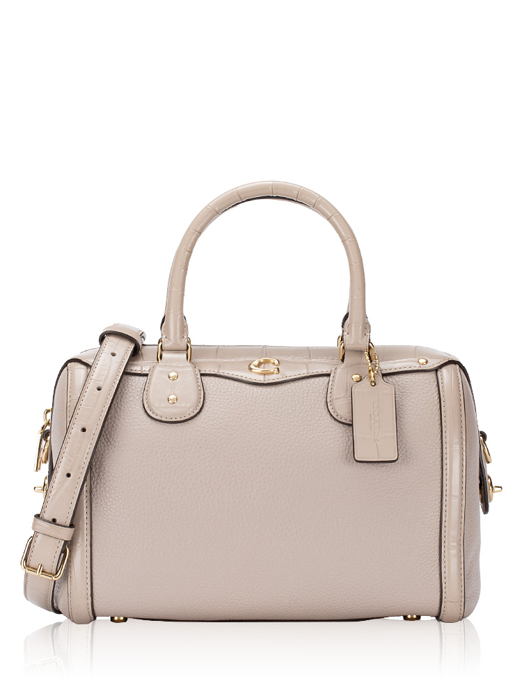 67414 Croc Leather Ivie Bennet Satchel Birch Grey