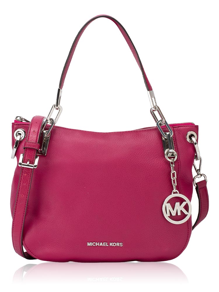 Brooke Leather Medium Tote Deep Pink