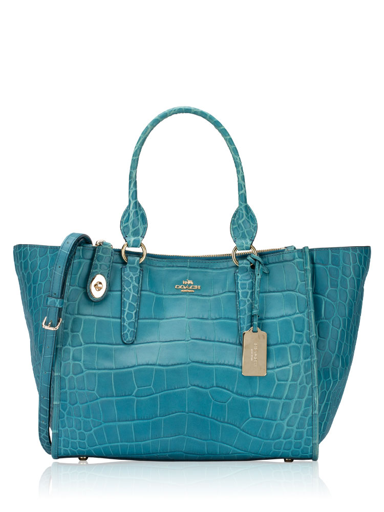 33529 Embossed Croc Crossbody Light Teal