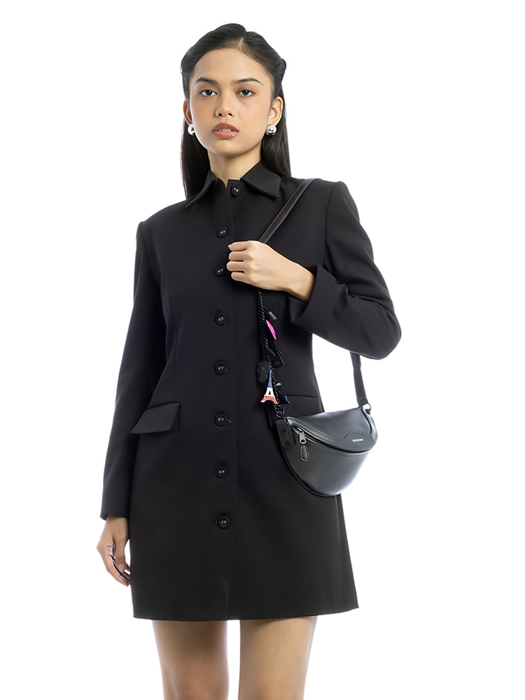 Shiny calfskin Souvenir XXS Belt Bag Gunmetal