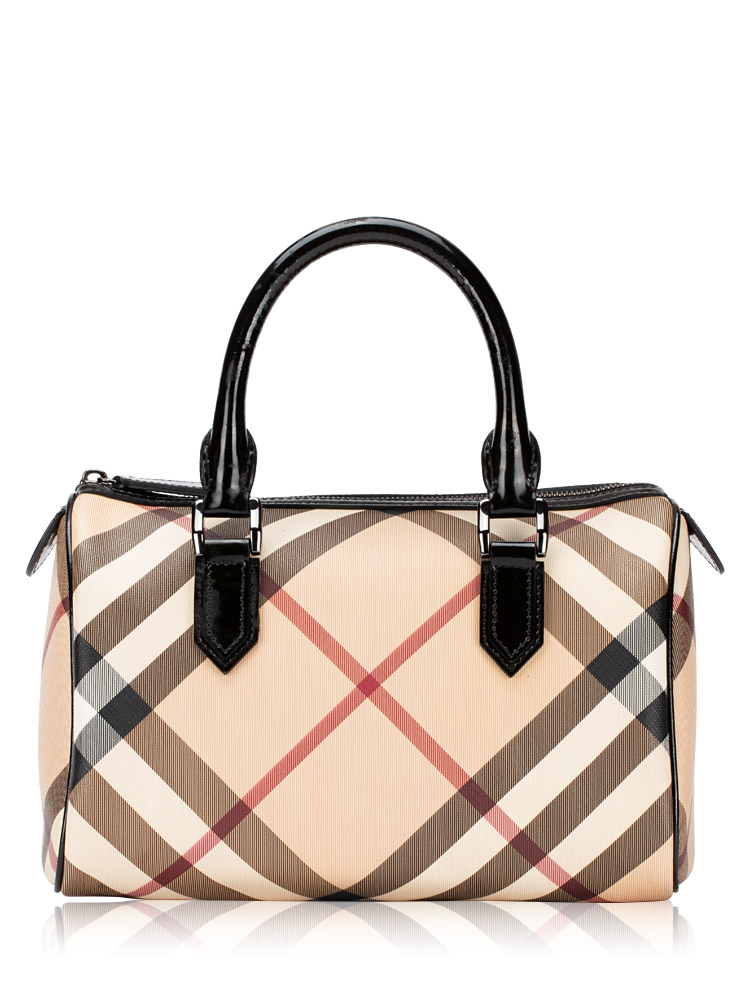 Supernova Check Bowling Bag Beige Black