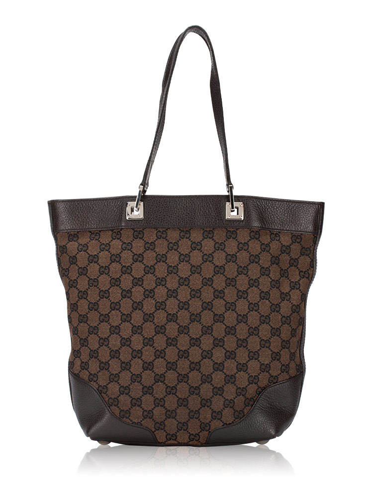 GG Canvas Medium Tote Brown