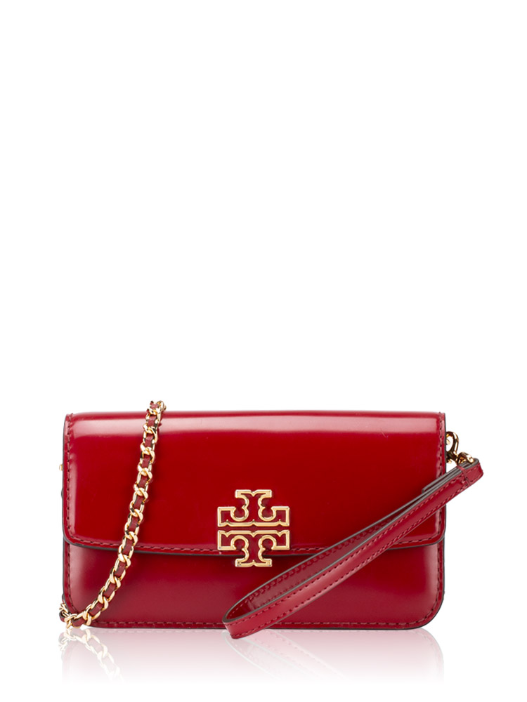 Britten Patent Leather Chain Wallet Red