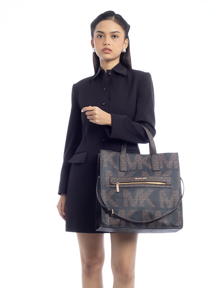 Monogram Kenly Large NS Tote Black Multi