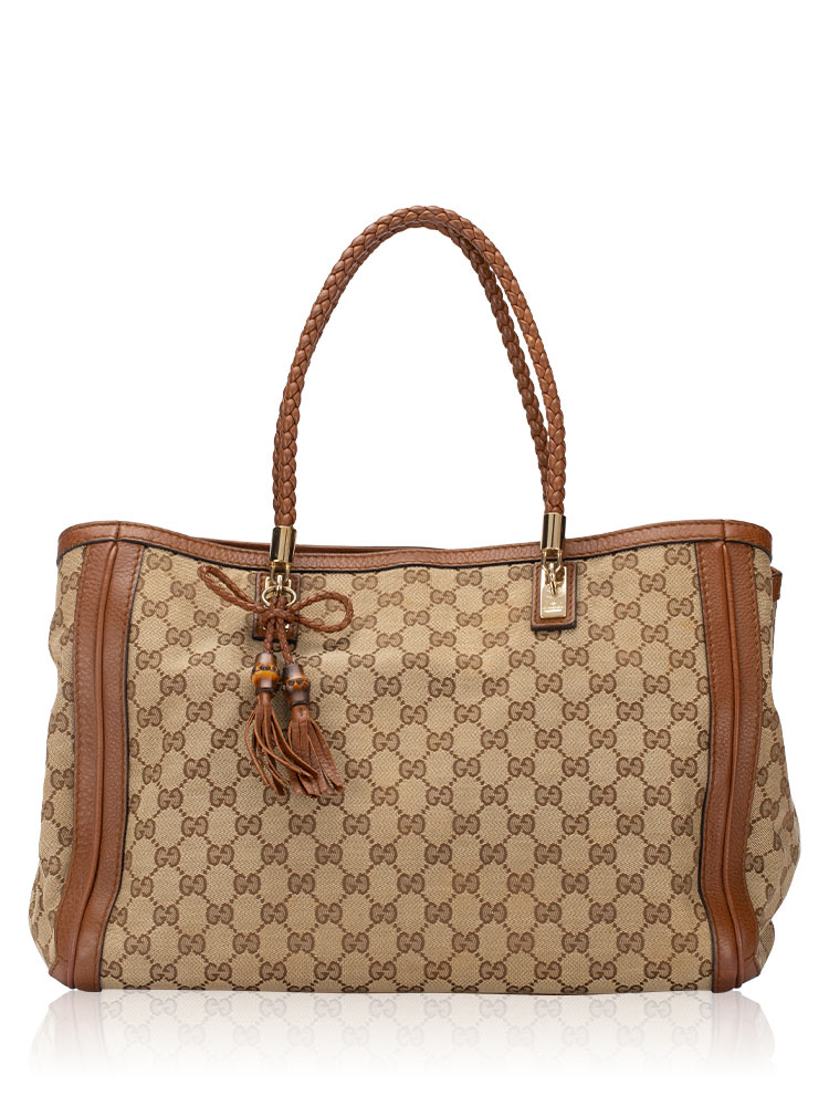 GG Canvas Bella Medium Tote Beige Ebony