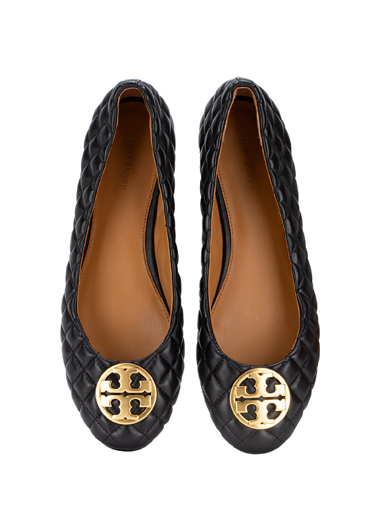 Chelsea Quilted Ballet Flats Perfect Black Gold Sz 11