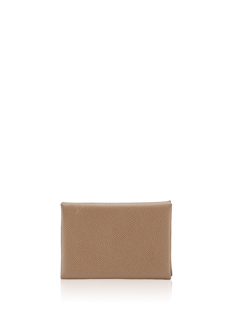 Epsom Calvi Duo Card Case Etoupe