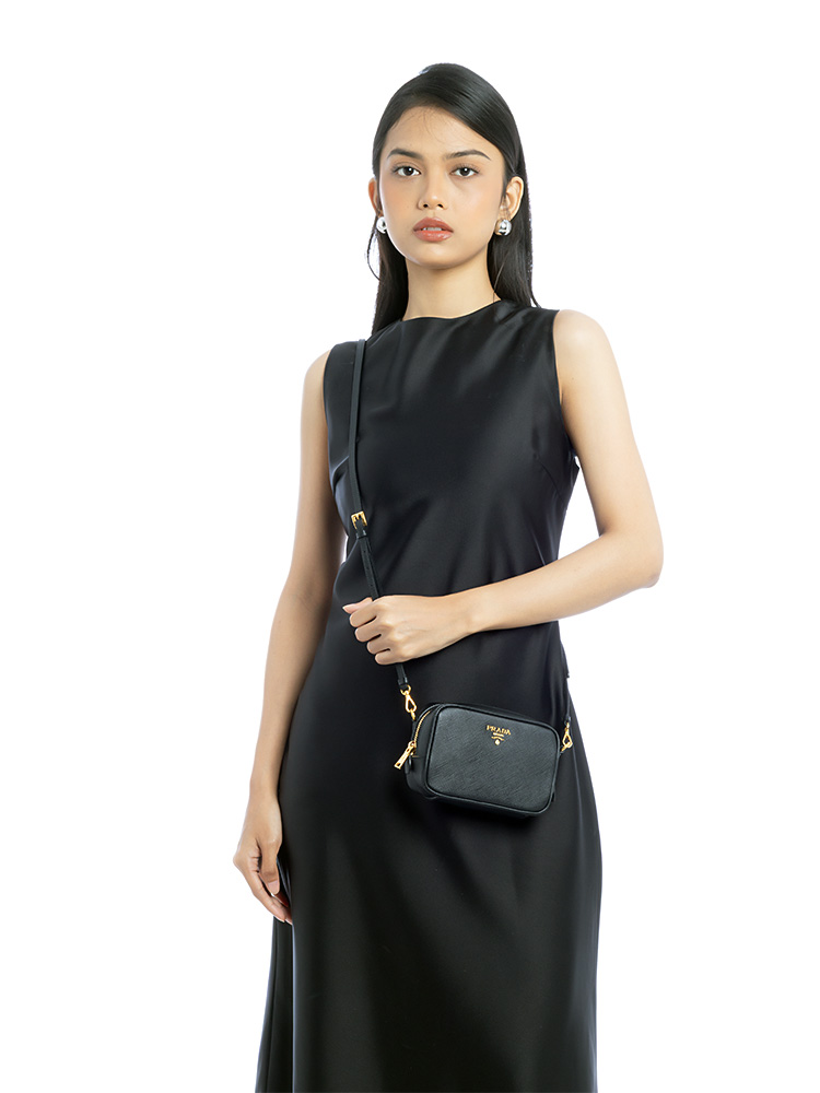 Saffiano Mini Camera Bag Nero