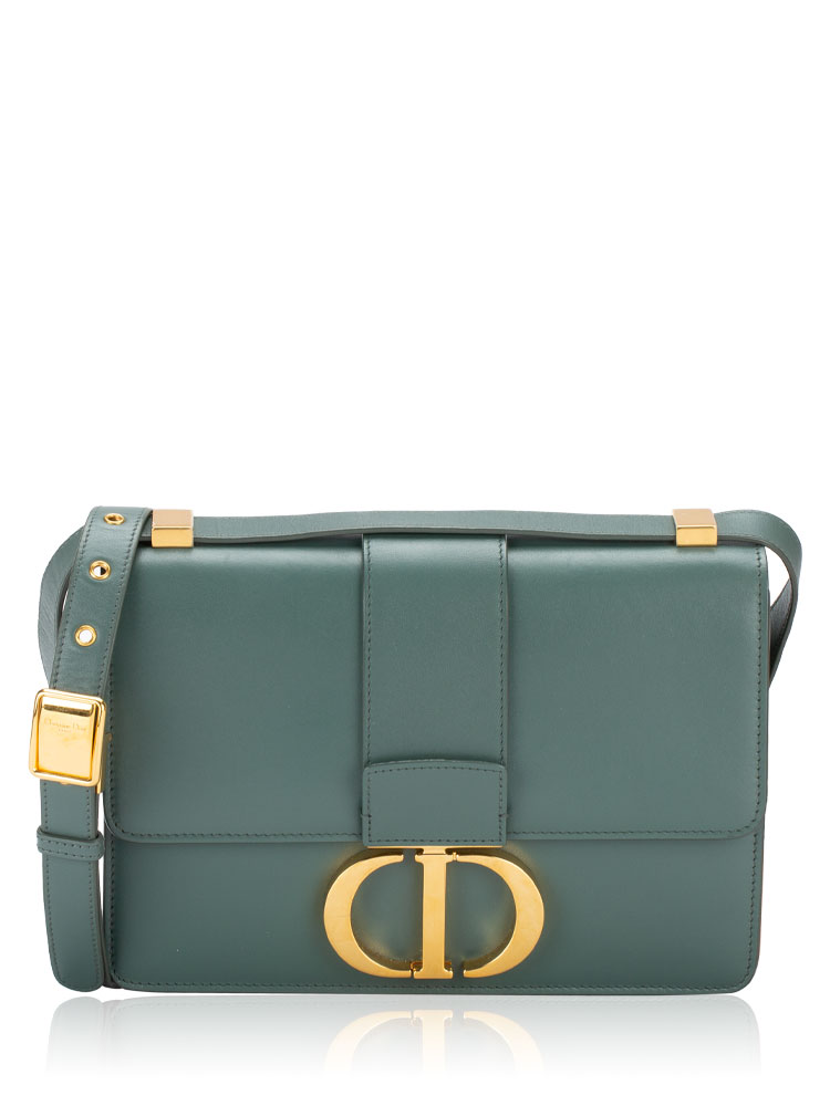 Box Calfskin 30 Montaigne Flap Bag Green