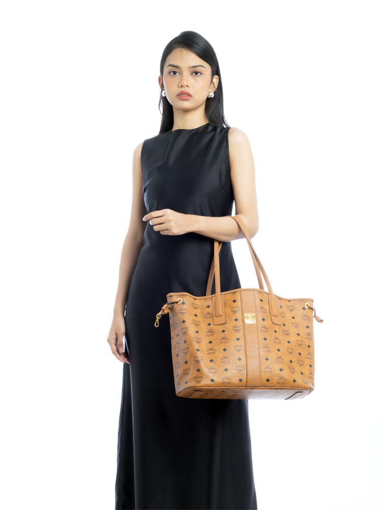 Visetos Liz Reversible Medium Shopper Cognac