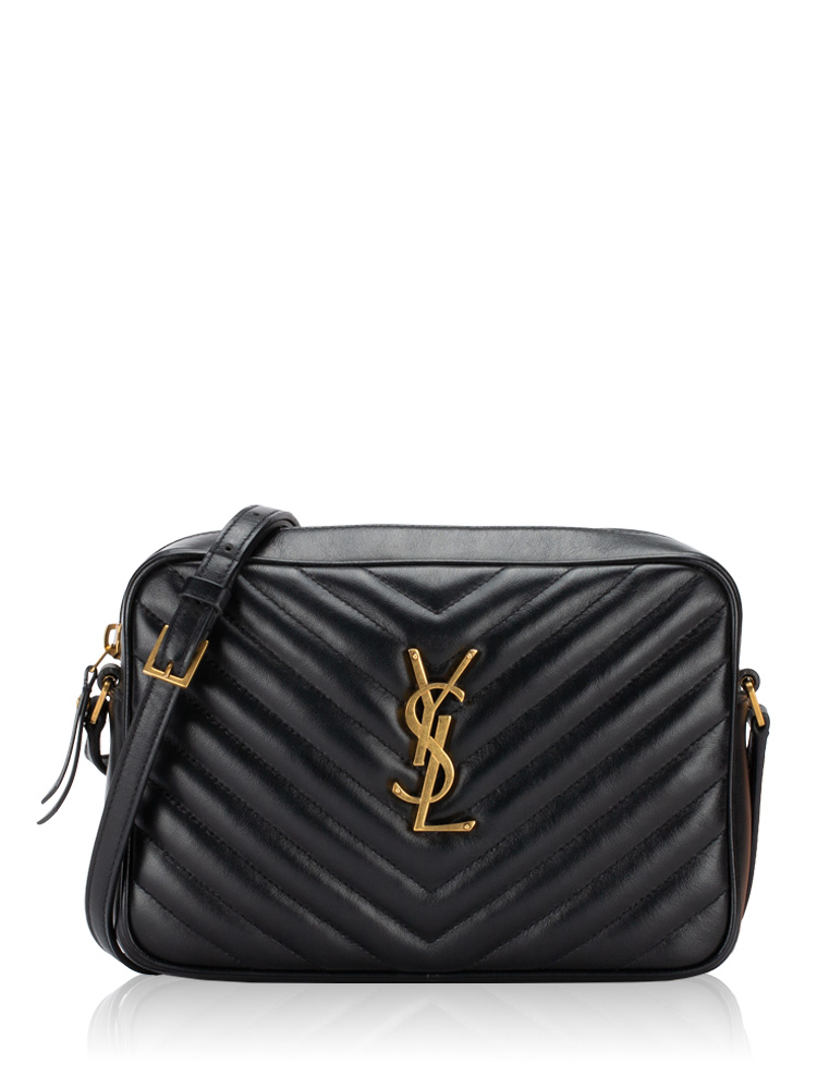 Calfskin Matelasse Monogram Lou Camera Bag Black