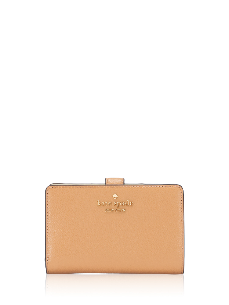 Delicate Pebble Leather Medium Bifold Wallet Tuscan Brown