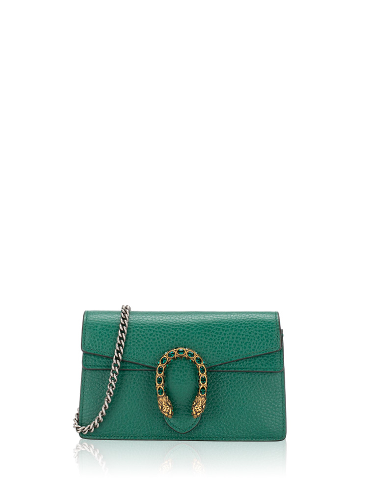 Calfskin Dionysus Super Mini Flap Shoulder Bag Emerald