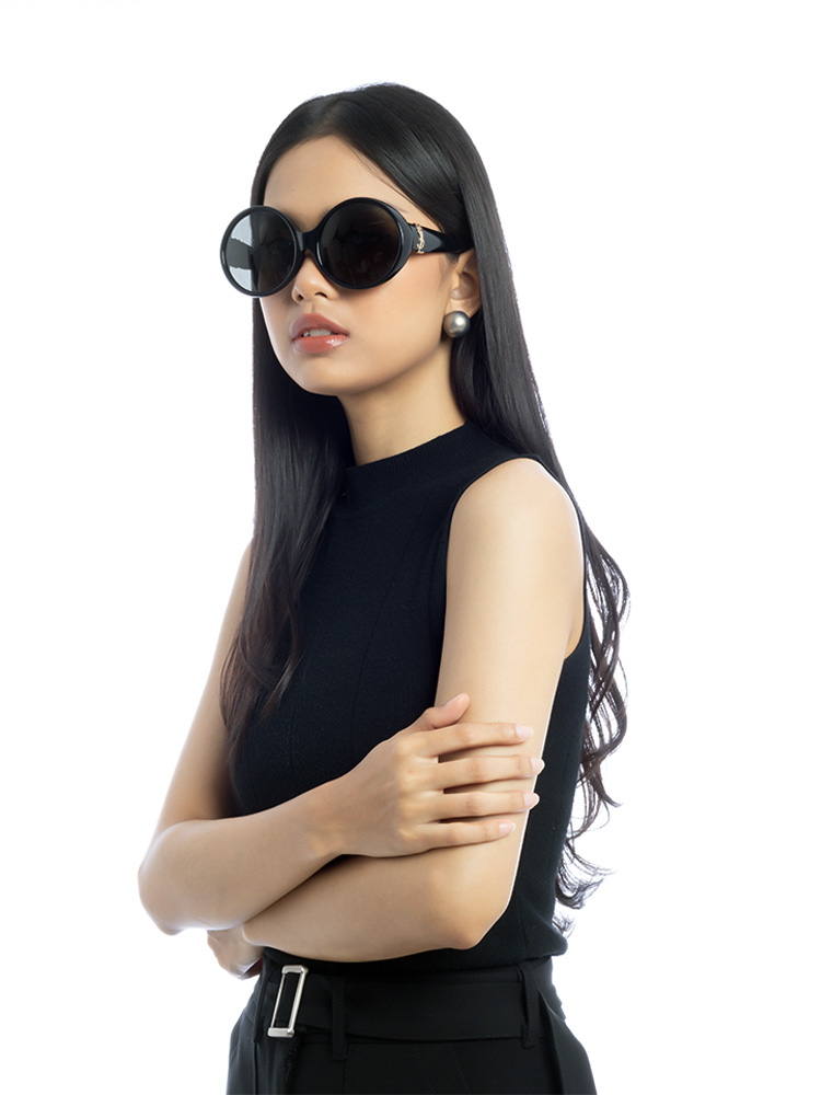 SLM1 Round Sunglasses Black