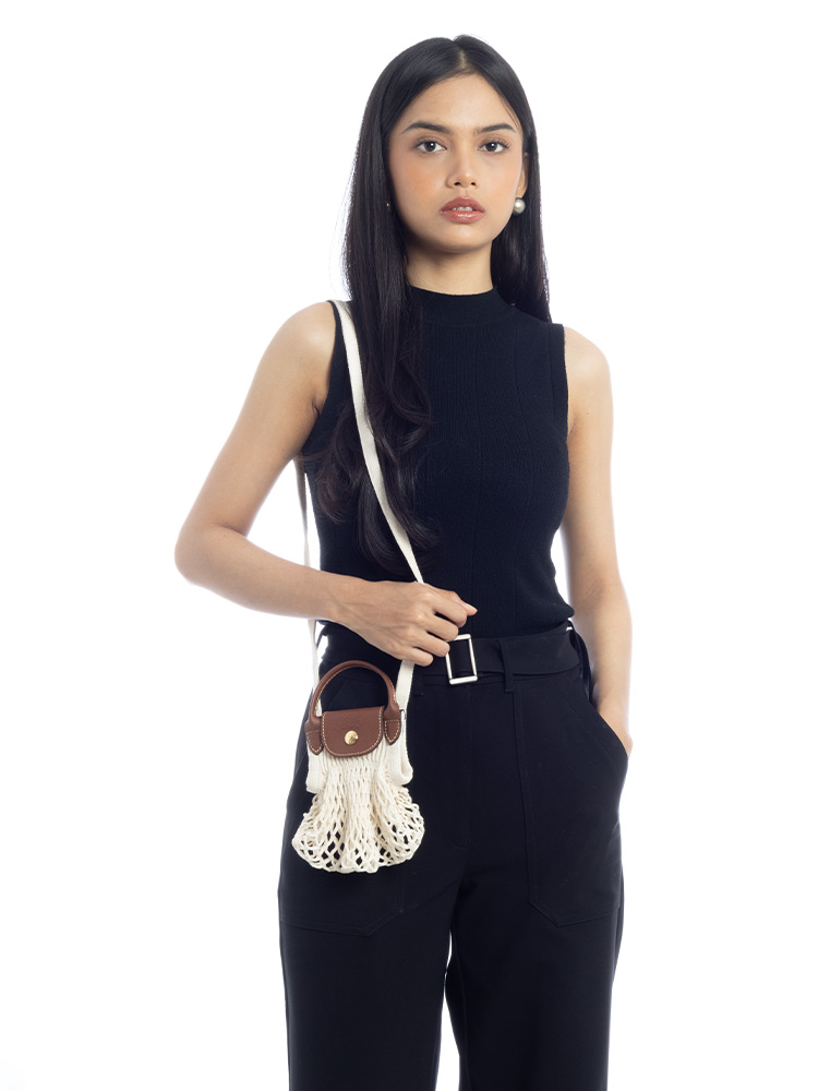 Le Pliage Filet Crossbody XS Ecru