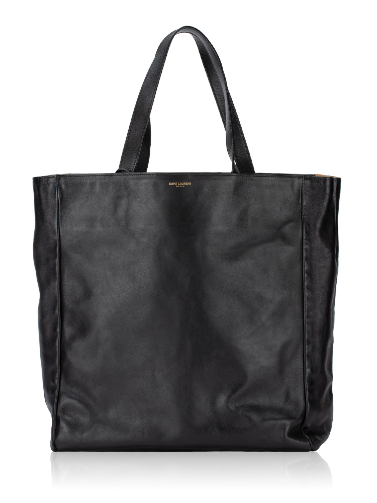 Calfskin Suede North South Reversible Tote Black
