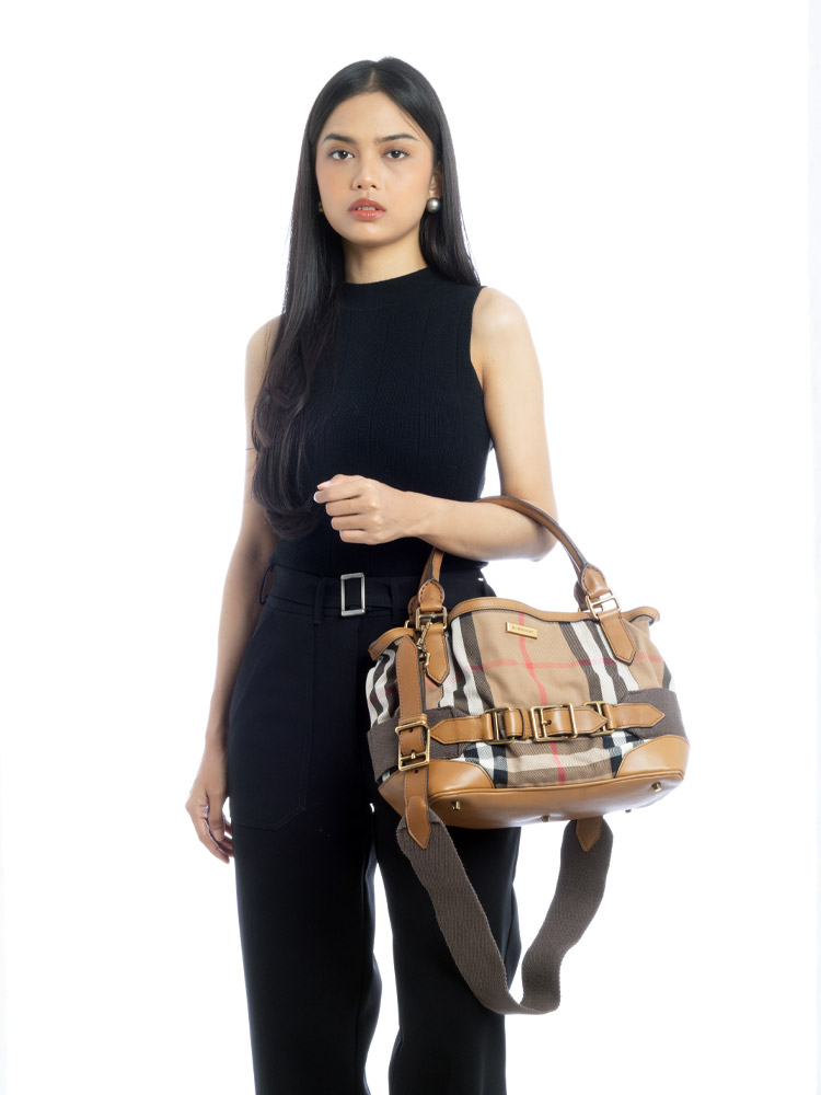 House Check Brecon Medium Tote Tan