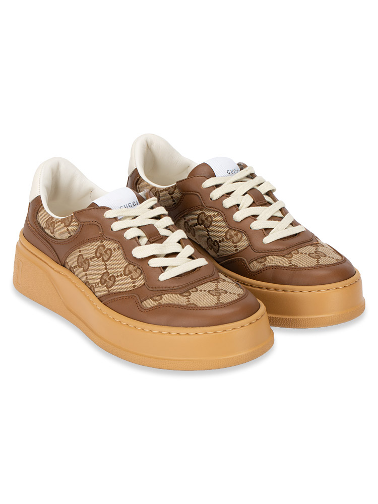 GG Canvas Chunky Sneakers Brown Sz.37.5