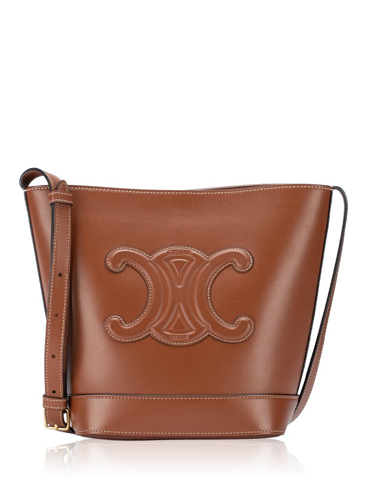Smooth Calfskin Triomphe Small Bucket Bag Tan