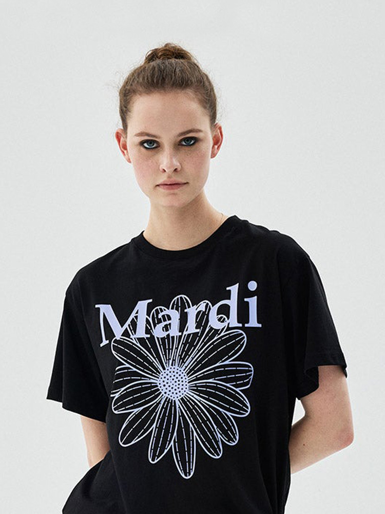 Flowermardi T-Shirt Black Light Purple