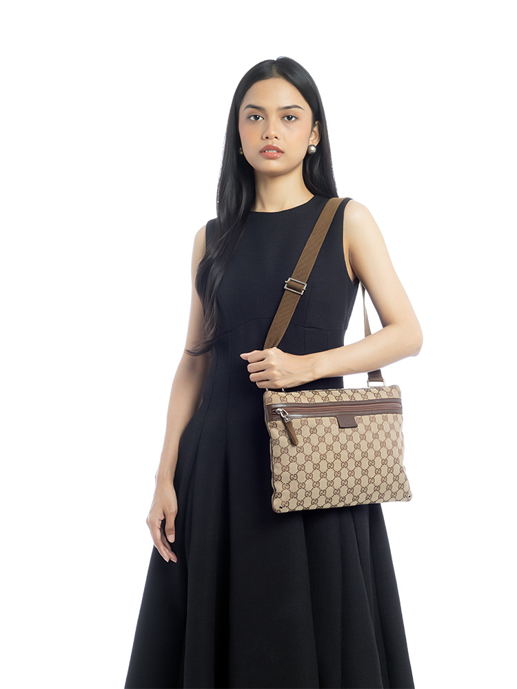 Vintage GG Canvas Crossbody Brown