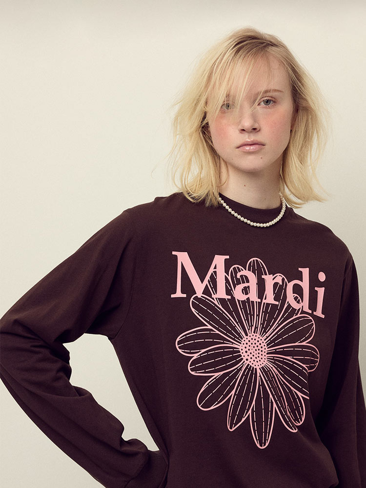 Flowermardi Long Sleeve T-Shirt Brown Pink