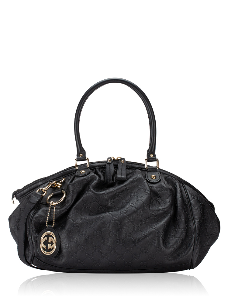 Guccissima Medium Sukey Boston Bag Black