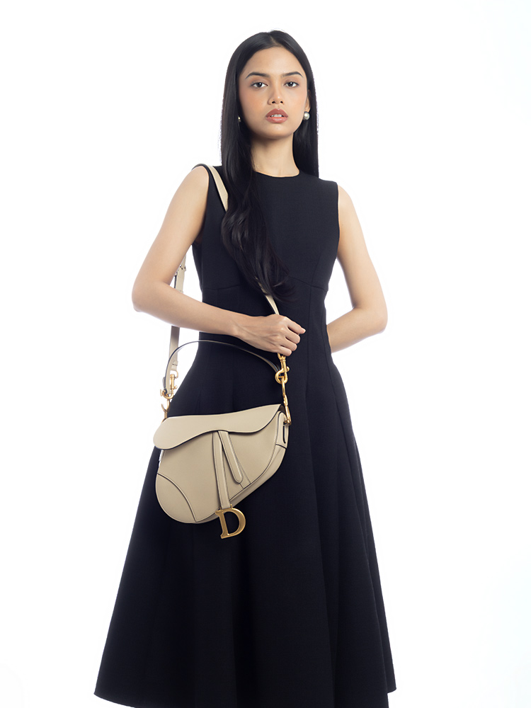 Shiny Goatskin Saddle Bag With Strap Corda