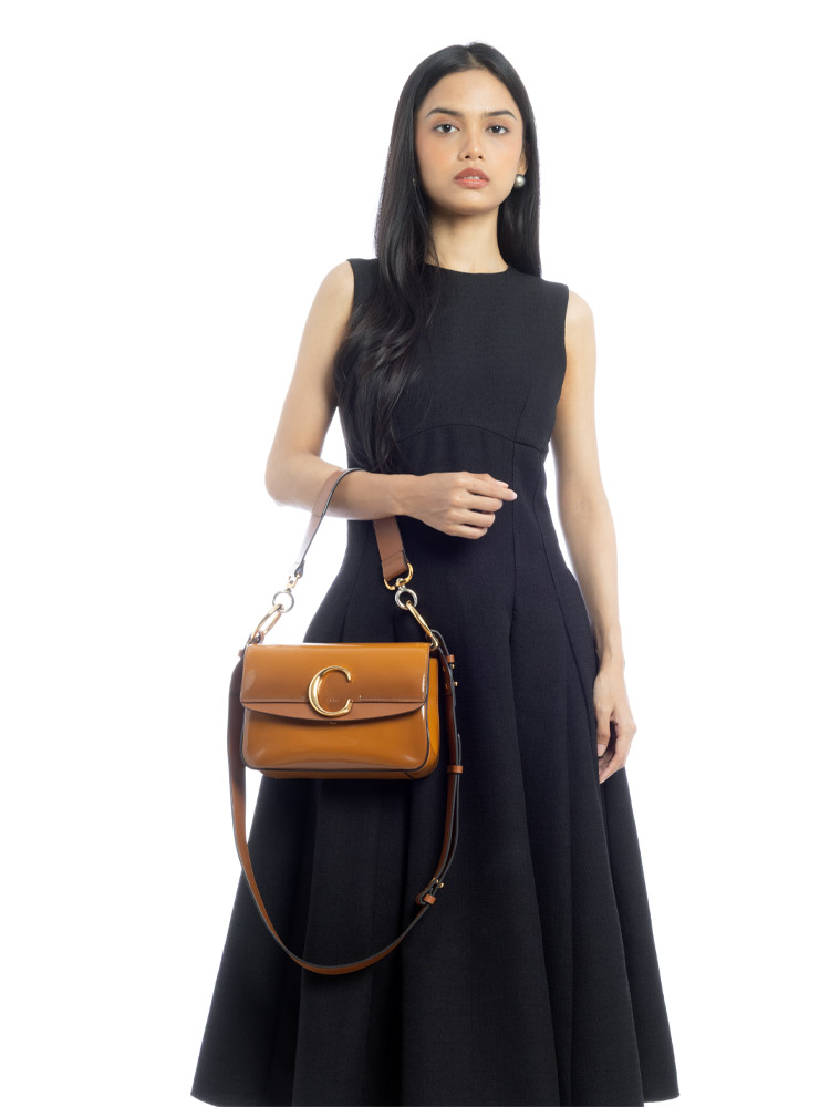 Spazzolato C Double Small Carryall Caramel