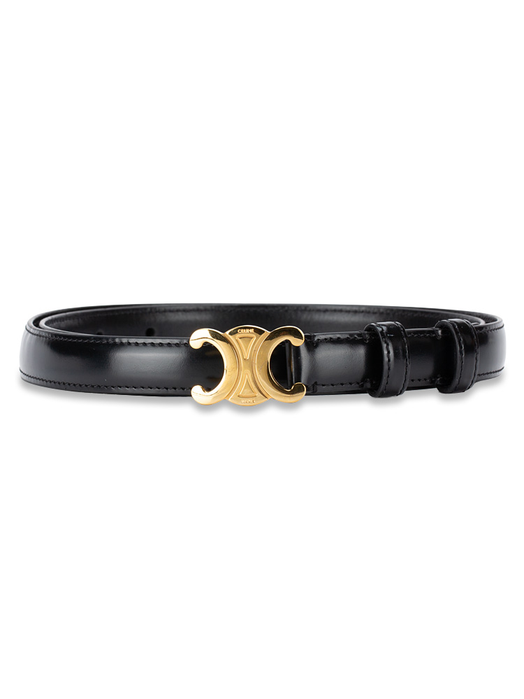 Calfskin Triomphe 18mm Belt Black Sz 85