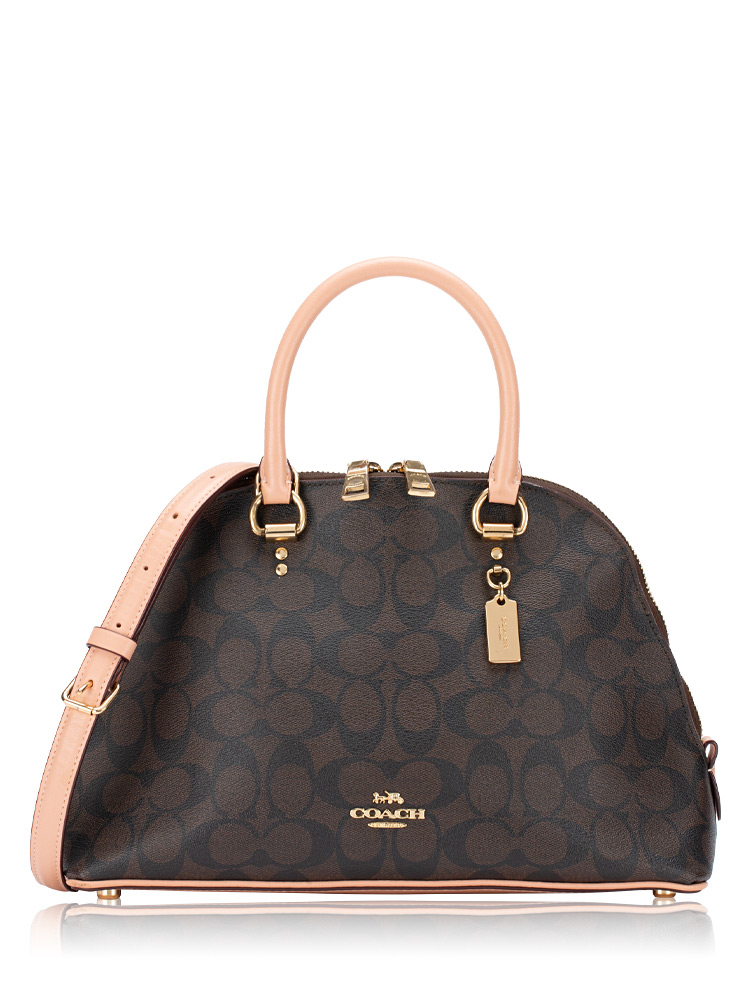 2558 Signature Katy Satchel Brown Shell Pink