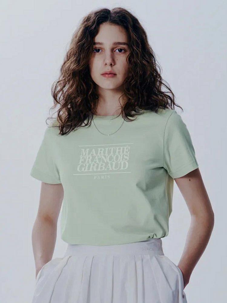 Classic Logo Tee Mint White Sz L