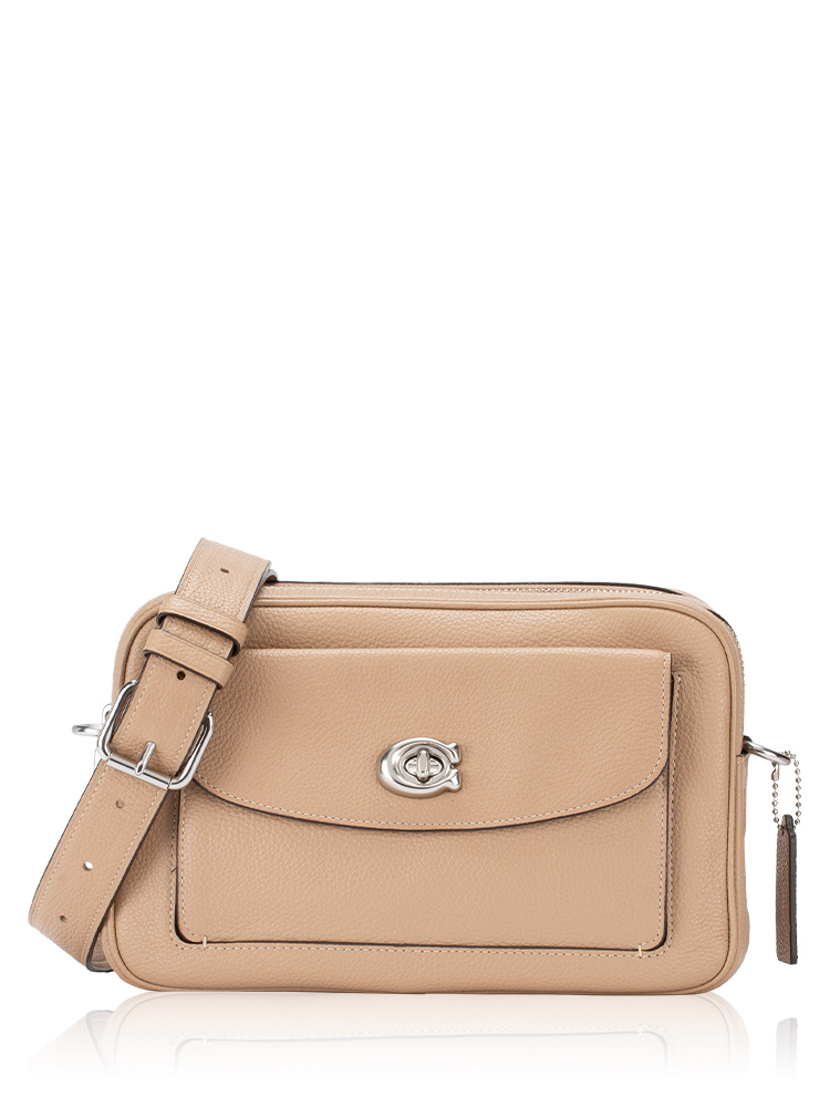 639 Cassie Leather Camera Bag Taupe
