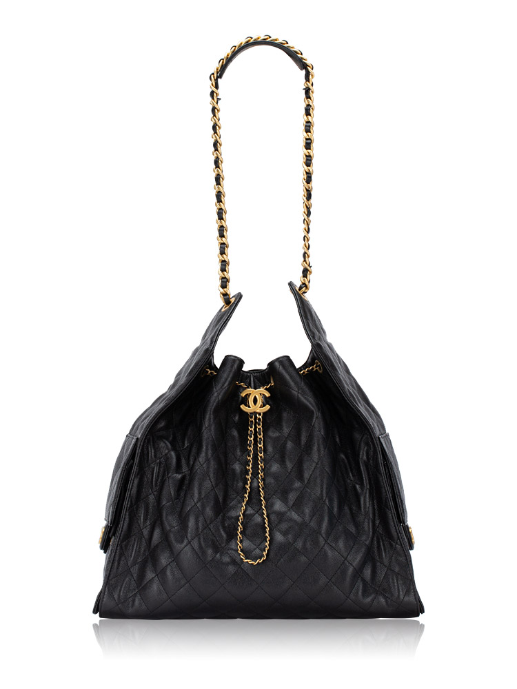Caviar Chanel 25 Large Handbag Black