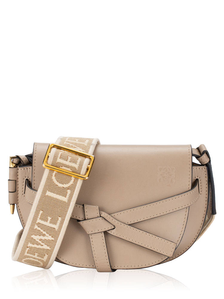 Calfskin Jacquard Gate Mini Dual Bag Sand