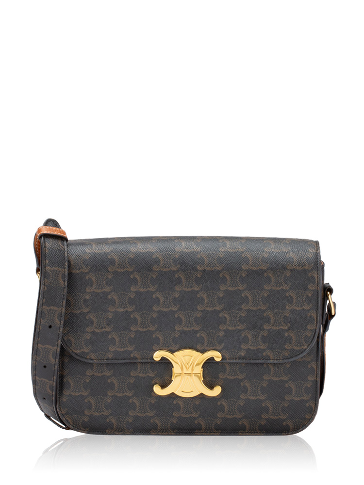 Triomphe Medium Shoulder Bag Tan