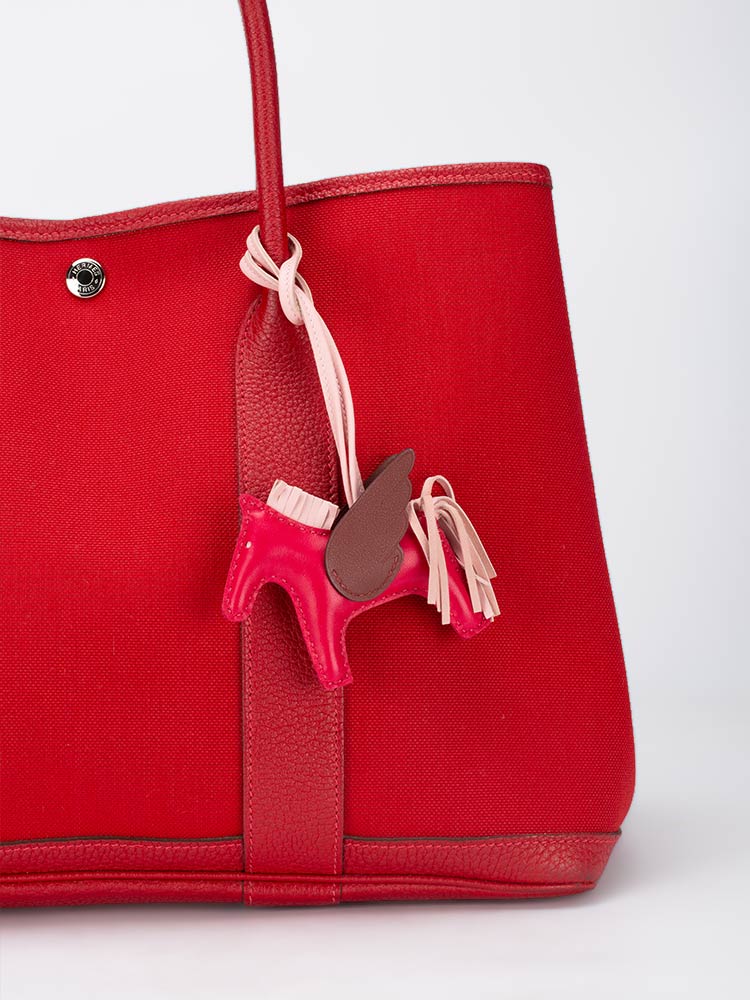 Lambskin Rodeo Pegase PM Bag Charm Framboise Rose Sakura Rouge H