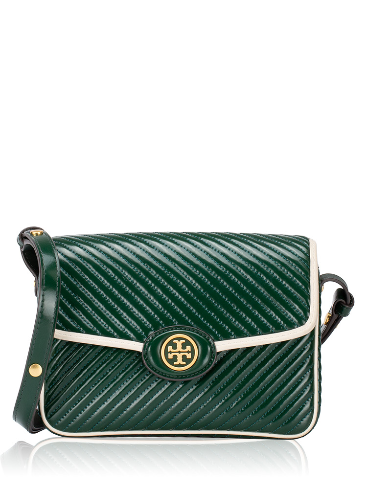 Robinson Puffy Patent Quilted Shoulder Bag Pine
