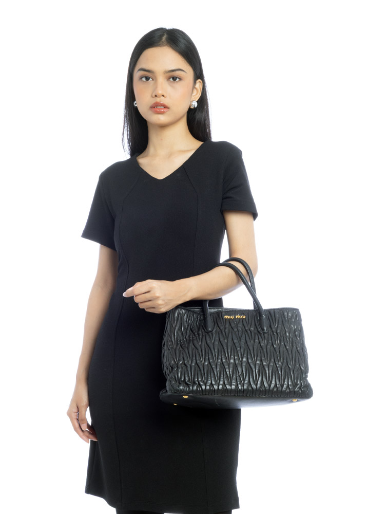 RN1047 Nappa Matelasse Tote Nero